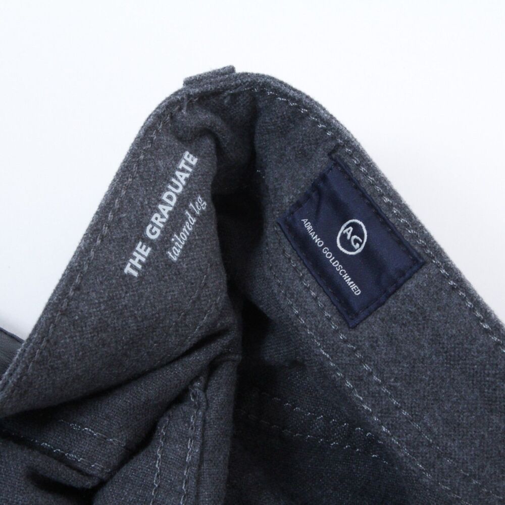 Adriano Goldschmied Mens Graduate Tailored Fit Charcoal Gray Chinos/Pants, 34W - Picture 7 of 8